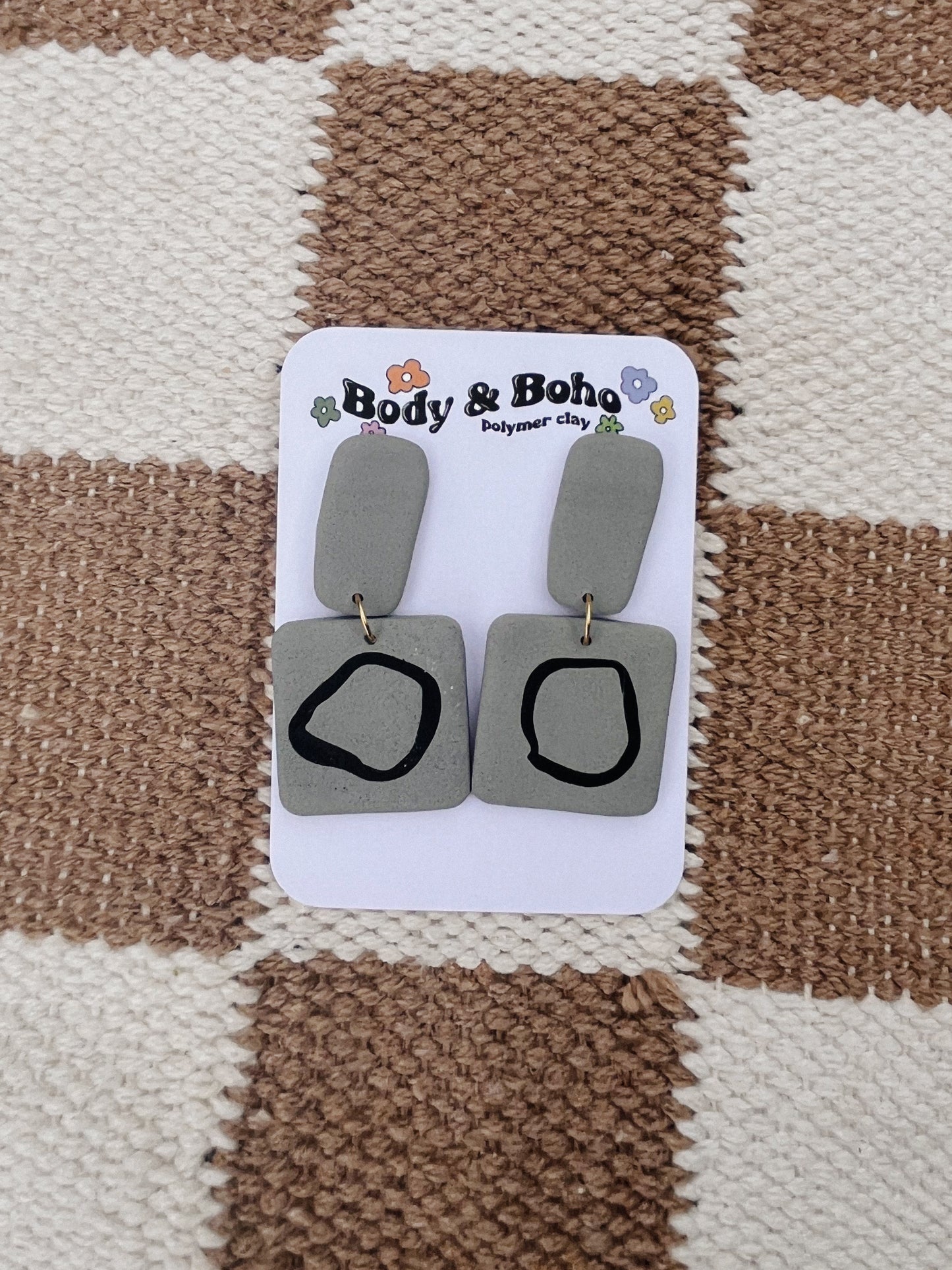 The Kona Textured Square Earrings