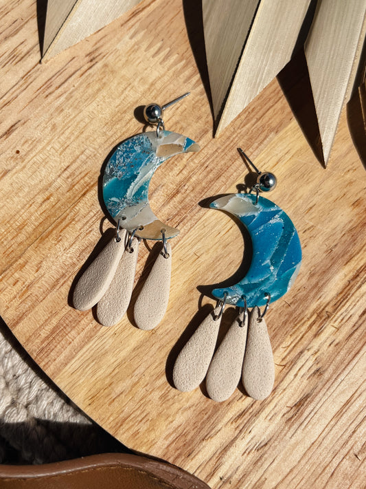 Ocean Stone Reyna Moon Earrings