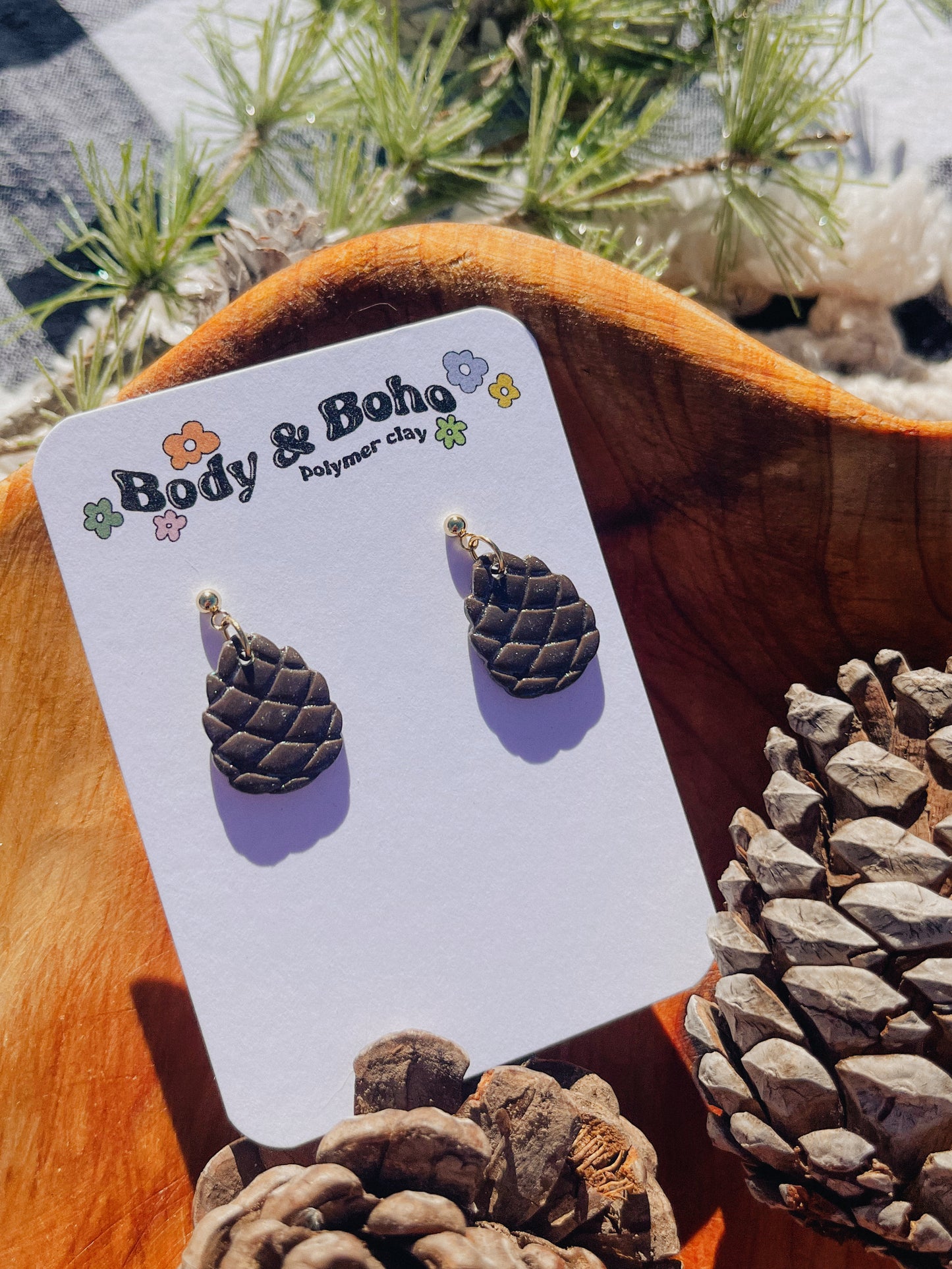 Sparkly Pinecone Earrings