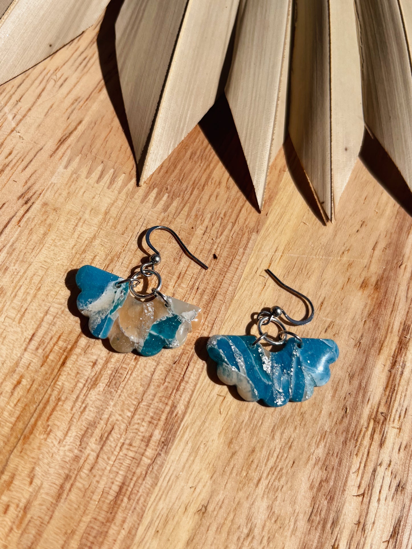 Ocean Stone Fan Earrings