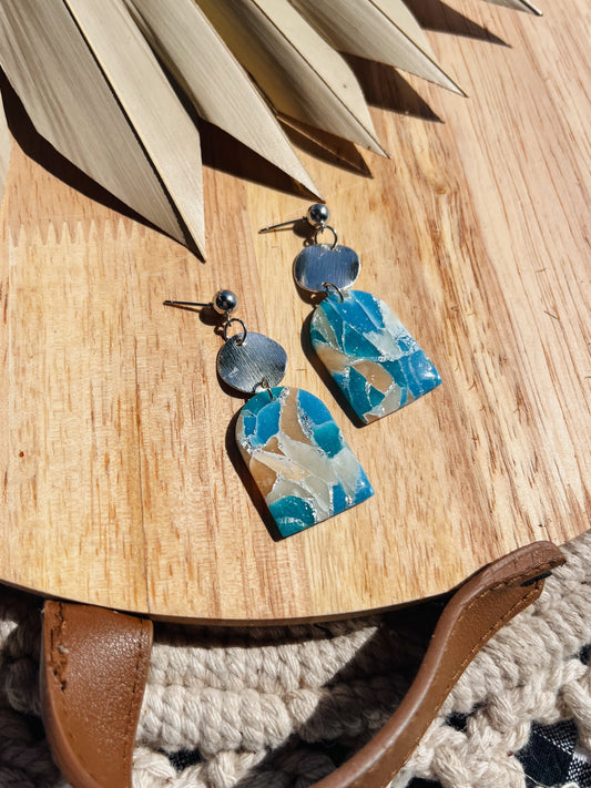 Ocean Stone Arch Drop Earrings