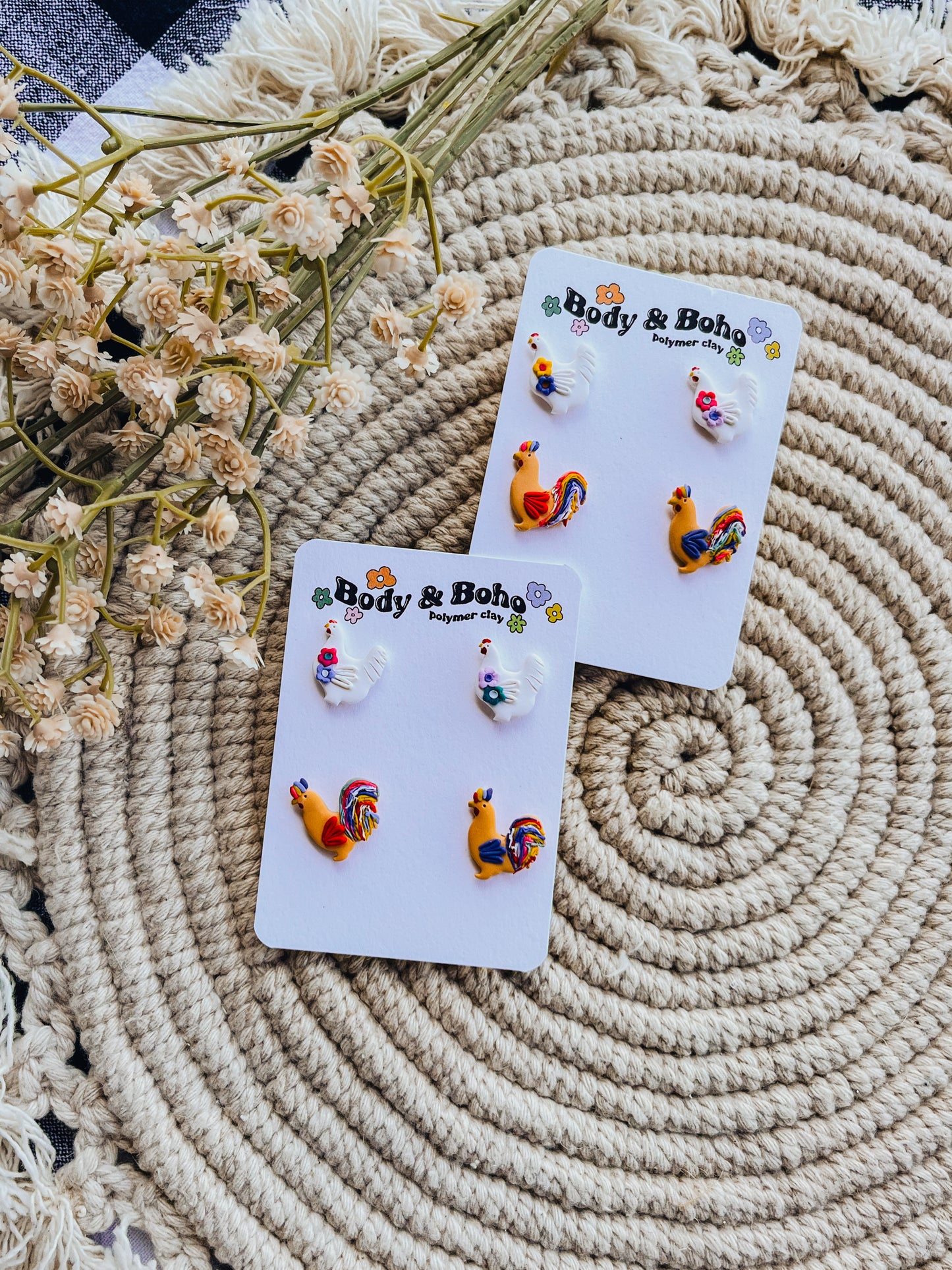 Rooster & Hen Stud Set