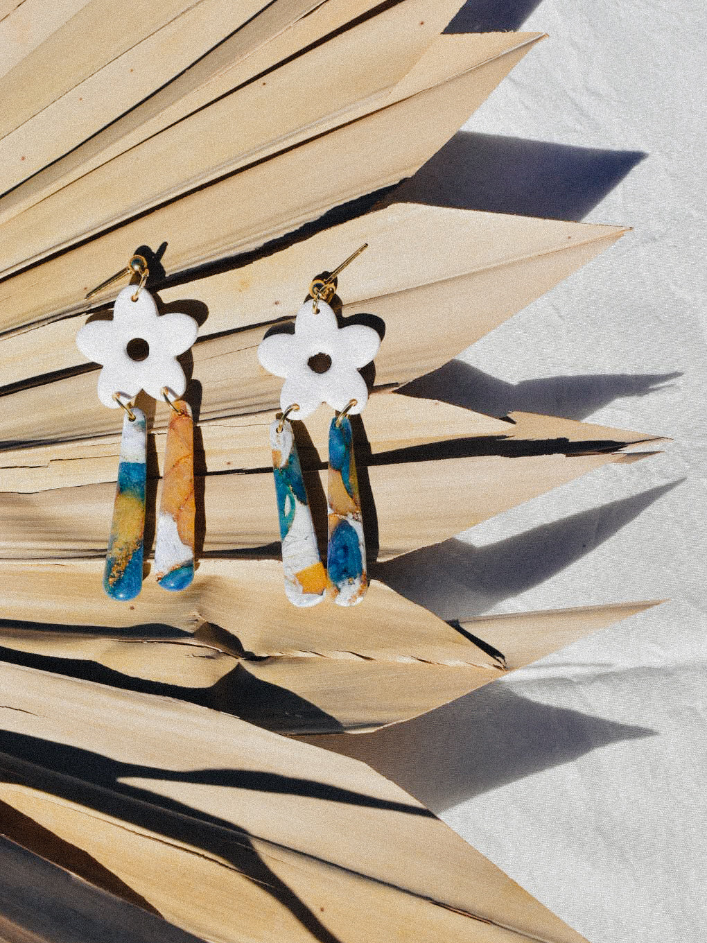 The Hannah Amber-Sky Stone Dangle Earrings