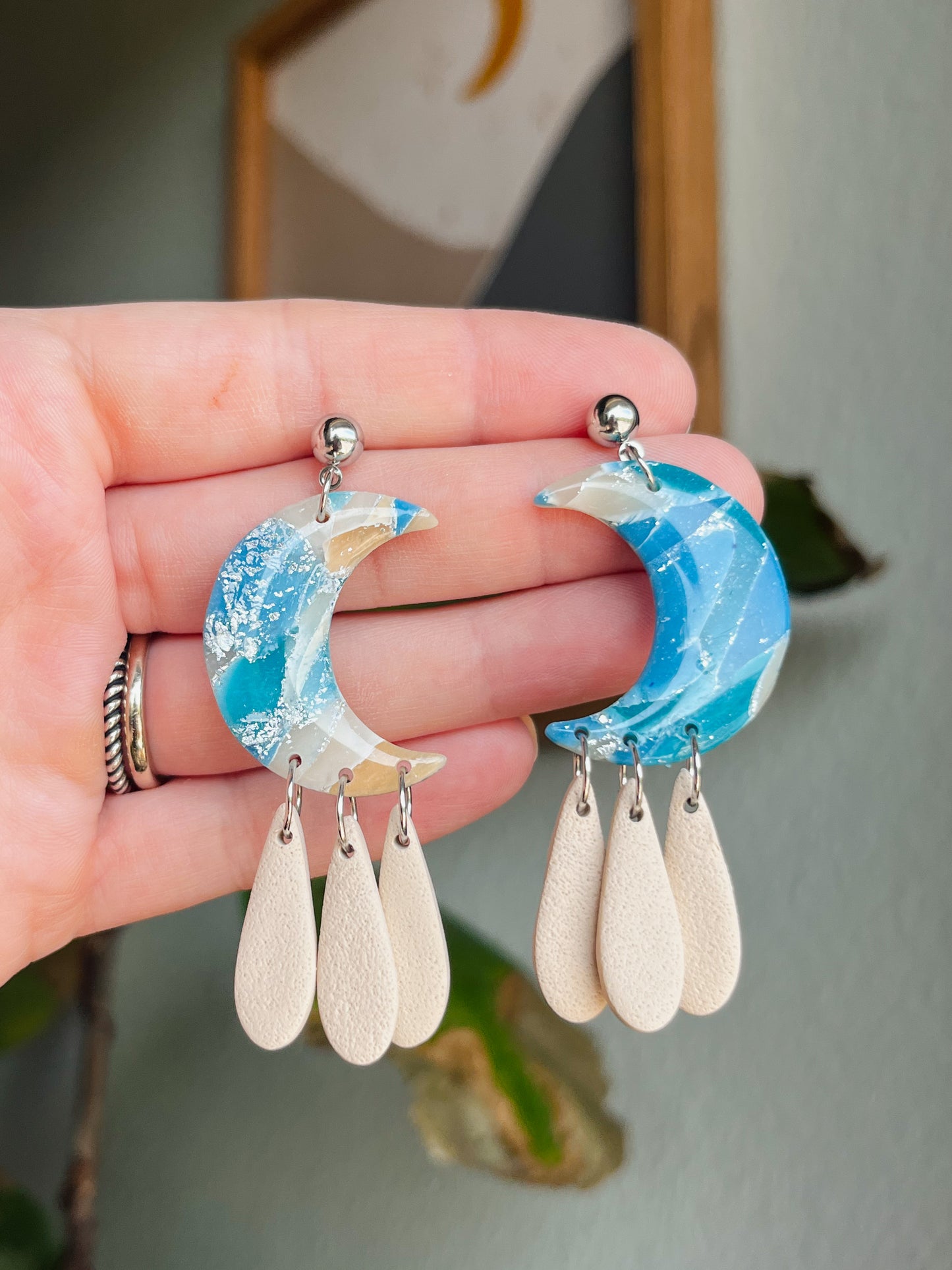 Ocean Stone Reyna Moon Earrings