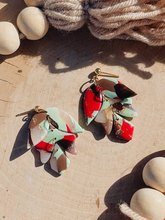 Peppermint Stone Leaf Dangles