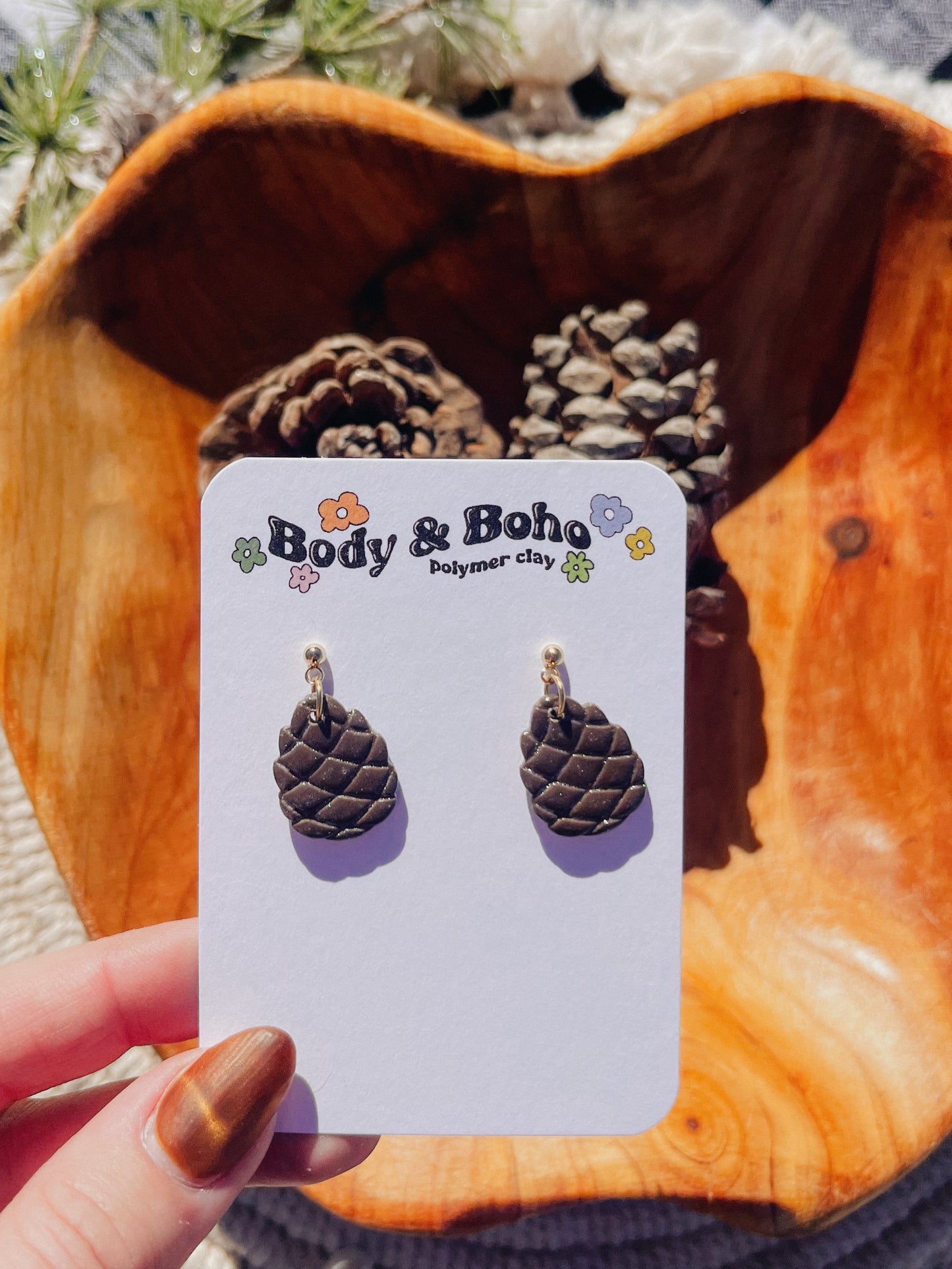 Sparkly Pinecone Earrings