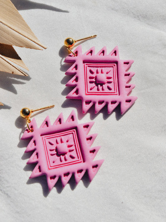 Dolly Pink Aztec Earrings