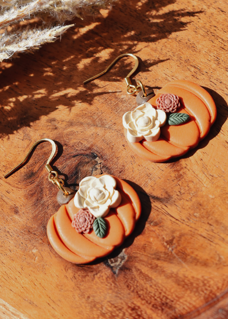 The Floral Pumpkin Earrings